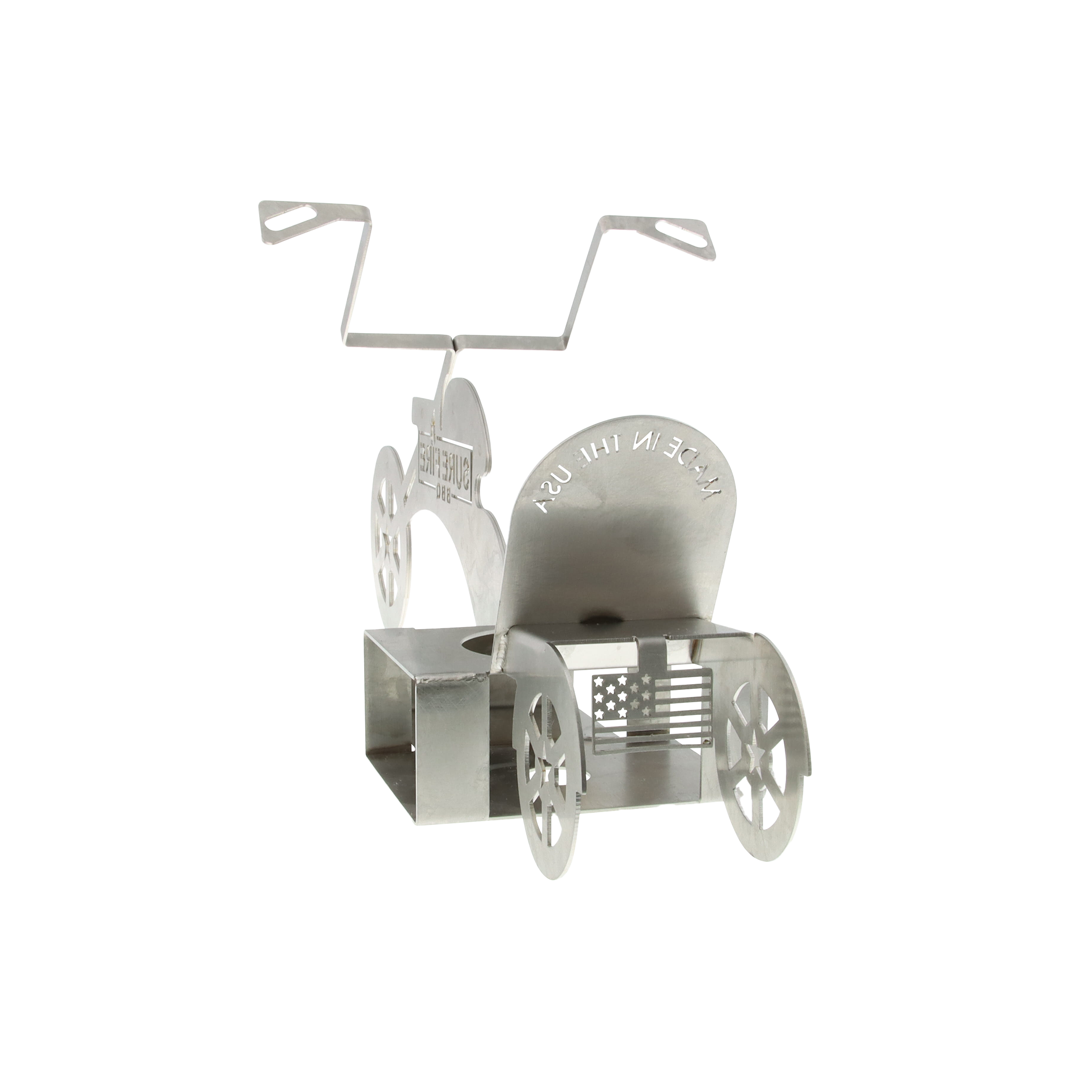 Sure Fire BBQ Motorcycle Beer Can Chicken Holder with American Flag