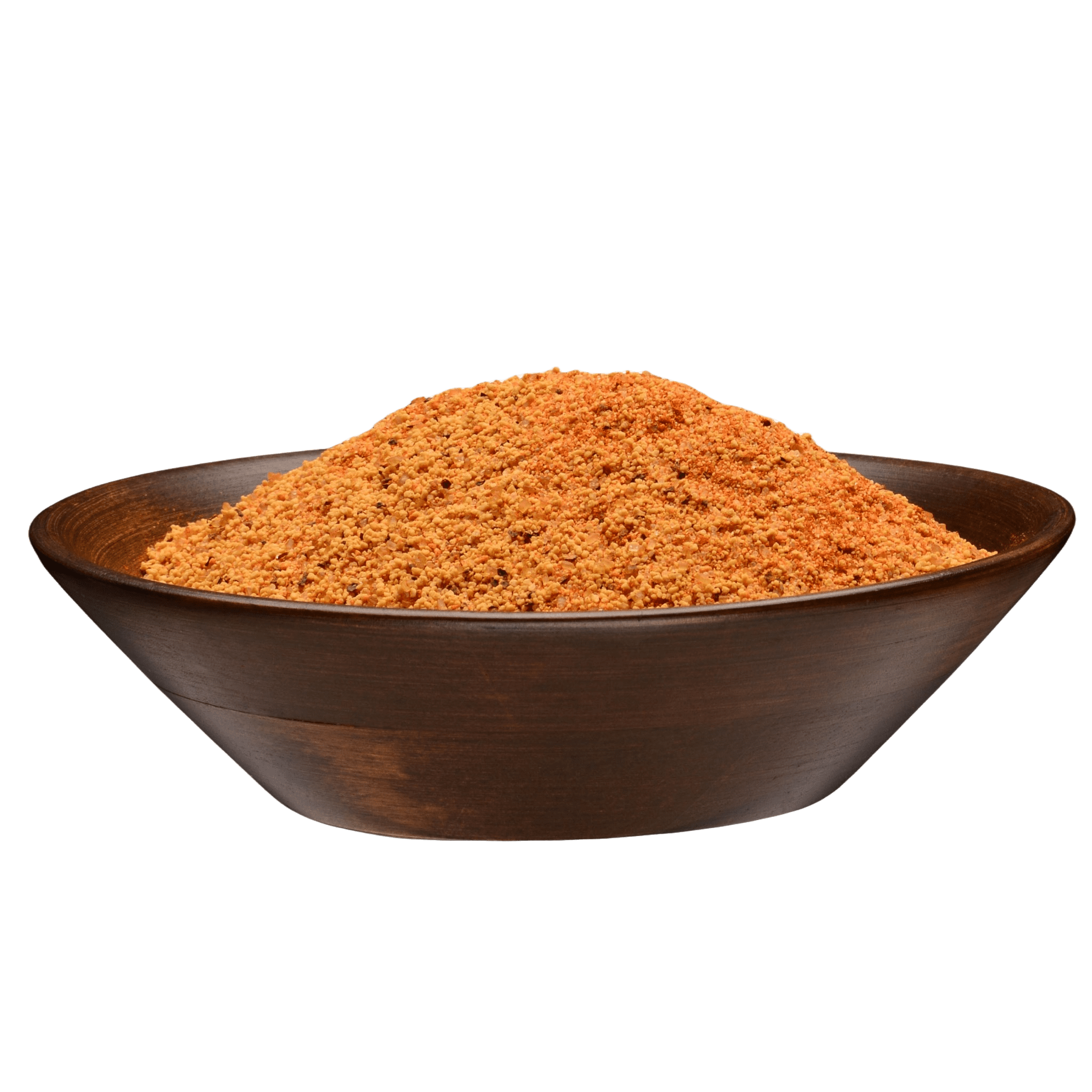 Sure Fire BBQ Sugar Shot candy rub displayed in a wooden bowl, highlighting its sweet and spicy seasoning mix.