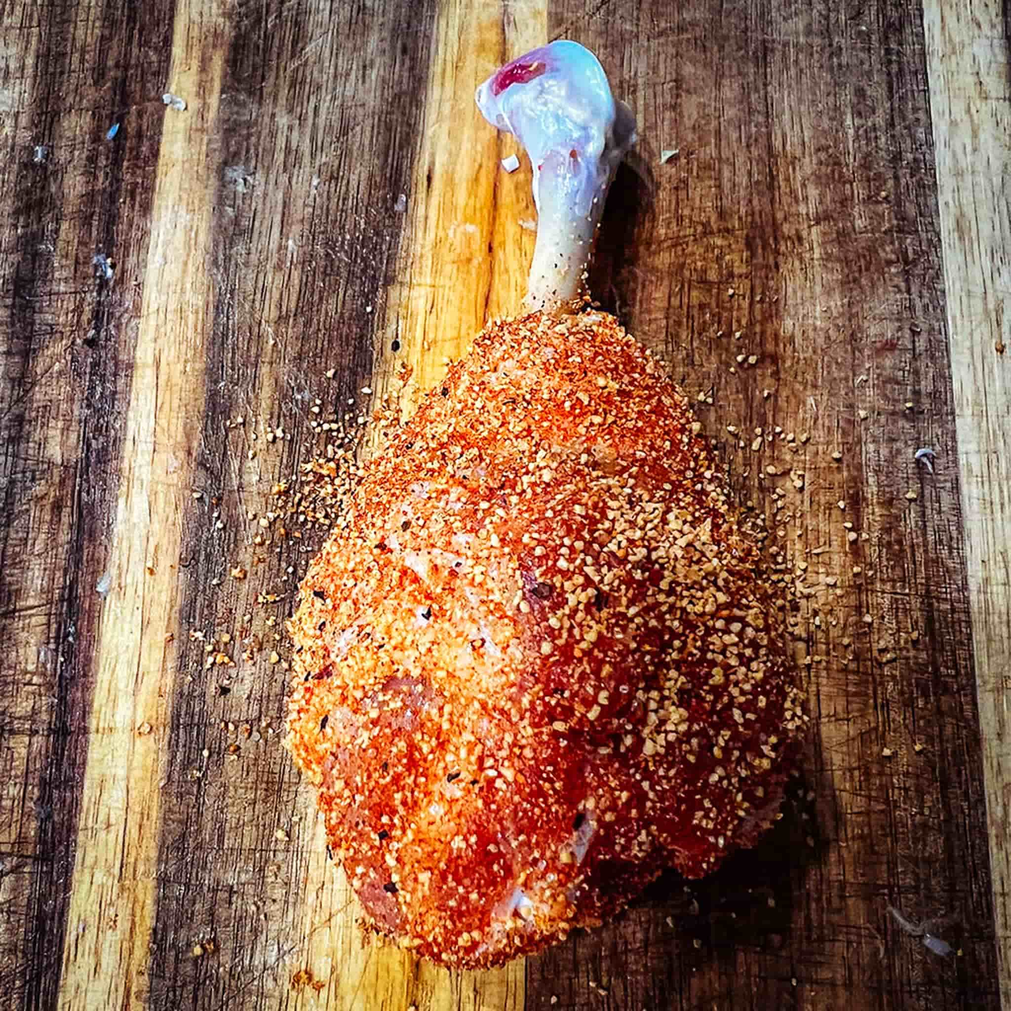 Lollipop drumsticks seasoned with Sure Fire BBQ Sugar Shot rub