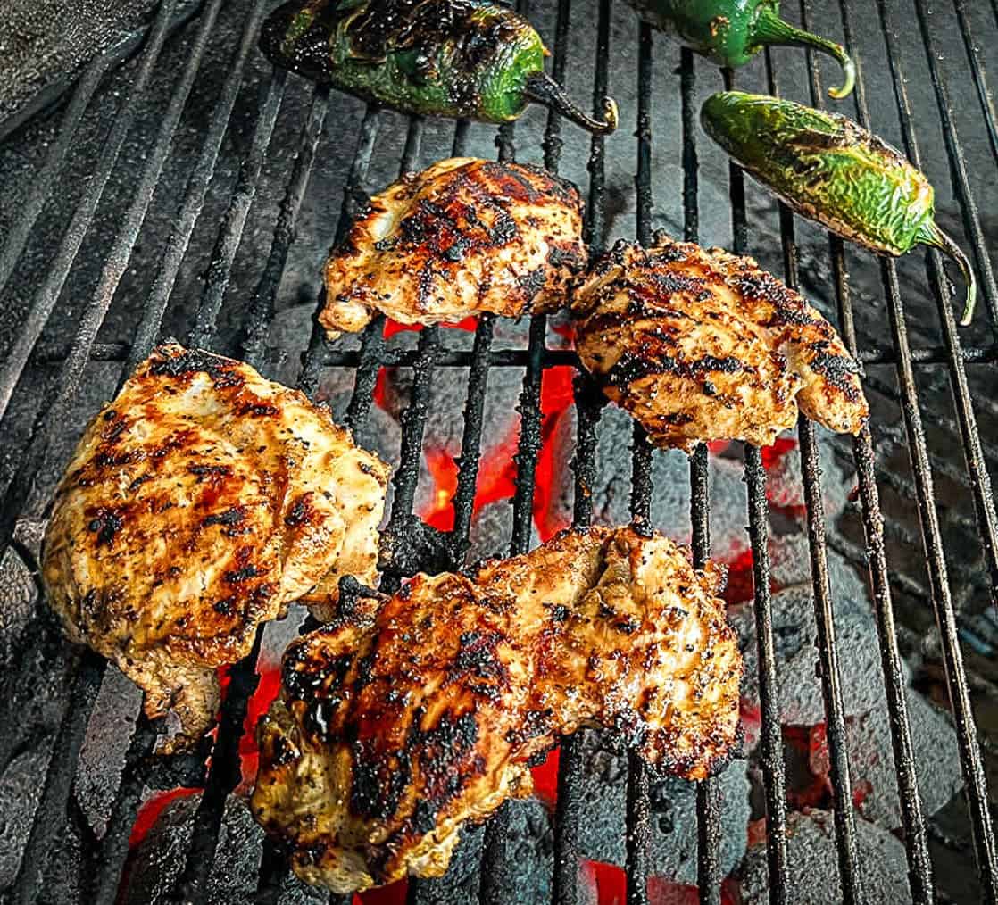 Chicken thighs grilled and fully cooked